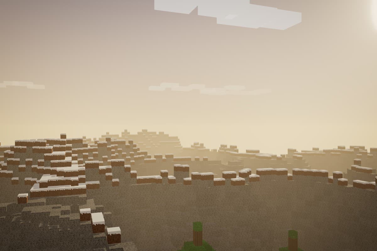 A lake below mountains